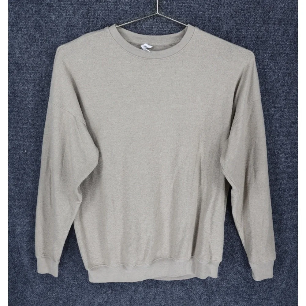 Alo Yoga Long Sleeve Pullover Women XS Relaxed Fit Beige‎ Crew Neck Athleisure
